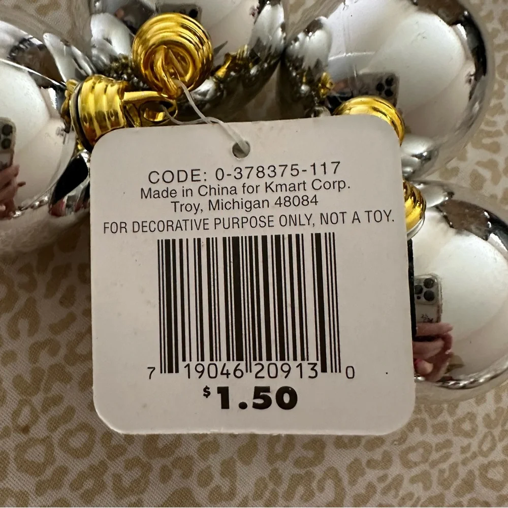 Vintage silver and gold plastic christamas tree orb ornamanets, set of 20